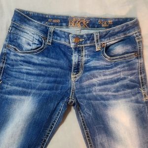 Buckle black skinny jeans size 30x32 FIT NO.90